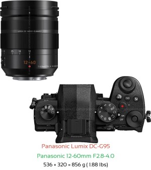 Panasonic G95 with Panasonic 12-60mm F2.8-4.0 Lens Size