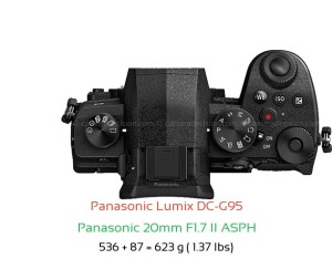 Panasonic G95 with Panasonic 20mm F1.7 II ASPH Lens Size