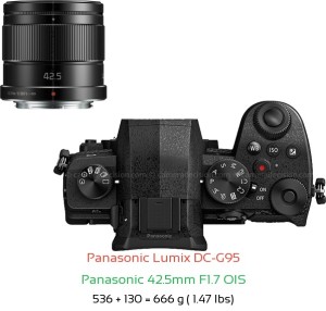 Panasonic G95 with Panasonic 42.5mm F1.7 OIS Lens Size