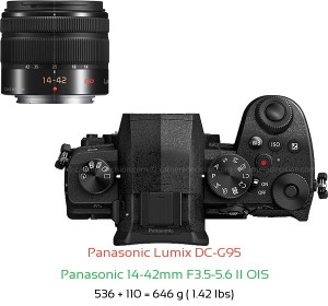 Panasonic G95 with Panasonic 14-42mm F3.5-5.6 II OIS Lens Size
