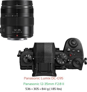 Panasonic G95 with Panasonic 12-35mm F2.8 II Lens Size