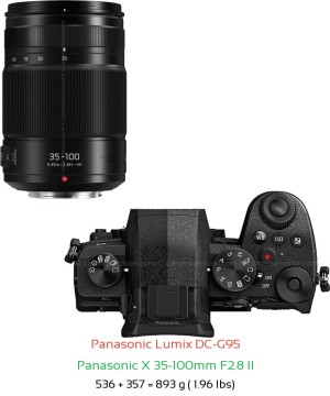 Panasonic G95 with Panasonic X 35-100mm F2.8 II Lens Size