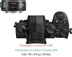 Panasonic G95 with Panasonic 14-42mm F3.5-5.6 OIS Lens Size