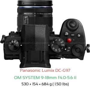 Panasonic G97 with OM SYSTEM 9-18mm f4.0-5.6 II Lens Size