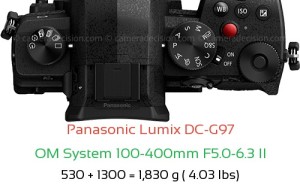 Panasonic G97 with OM System 100-400mm F5.0-6.3 II Lens Size