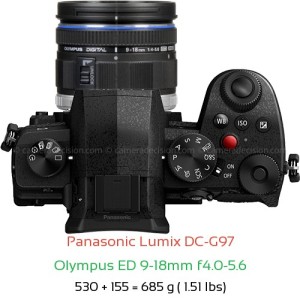 Panasonic G97 with Olympus ED 9-18mm f4.0-5.6 Lens Size