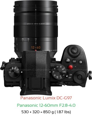 Panasonic G97 with Panasonic 12-60mm F2.8-4.0 Lens Size