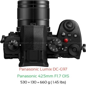 Panasonic G97 with Panasonic 42.5mm F1.7 OIS Lens Size