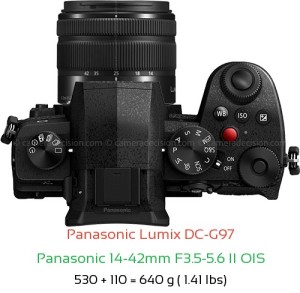 Panasonic G97 with Panasonic 14-42mm F3.5-5.6 II OIS Lens Size
