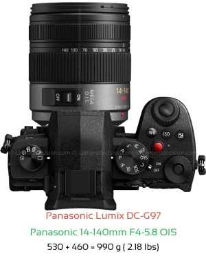 Panasonic G97 with Panasonic 14-140mm F4-5.8 OIS Lens Size