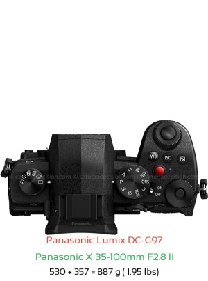 Panasonic G97 with Panasonic X 35-100mm F2.8 II Lens Size