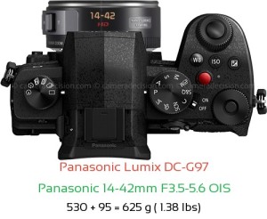 Panasonic G97 with Panasonic 14-42mm F3.5-5.6 OIS Lens Size