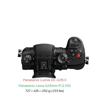 Panasonic GH5 II with Panasonic Leica 42.5mm F1.2 OIS Lens Size