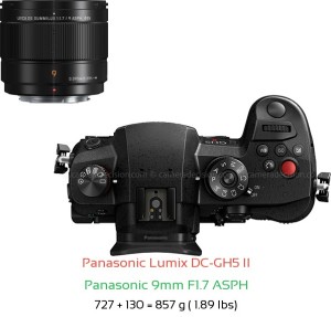 Panasonic GH5 II with Panasonic 9mm F1.7 ASPH Lens Size