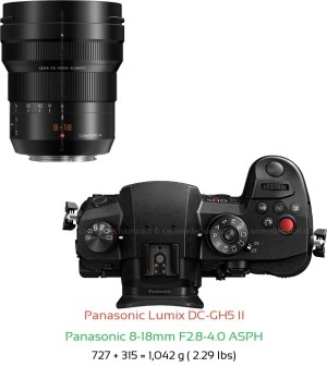 Panasonic GH5 II with Panasonic 8-18mm F2.8-4.0 ASPH Lens Size