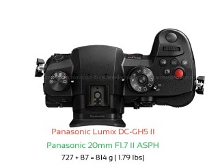 Panasonic GH5 II with Panasonic 20mm F1.7 II ASPH Lens Size