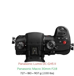 Panasonic GH5 II with Panasonic Macro 30mm F2.8 Lens Size