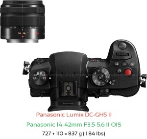 Panasonic GH5 II with Panasonic 14-42mm F3.5-5.6 II OIS Lens Size