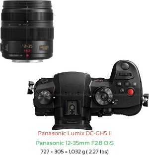 Panasonic GH5 II with Panasonic 12-35mm F2.8 OIS Lens Size