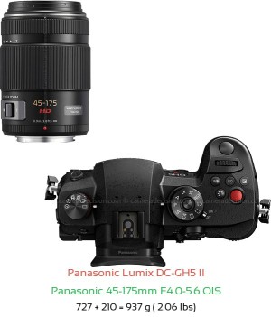 Panasonic GH5 II with Panasonic 45-175mm F4.0-5.6 OIS Lens Size