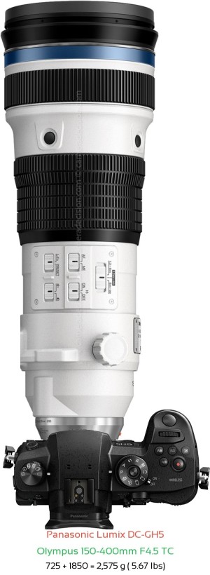 Panasonic GH5 with Olympus 150-400mm F4.5 TC Lens Size