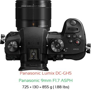 Panasonic GH5 with Panasonic 9mm F1.7 ASPH Lens Size