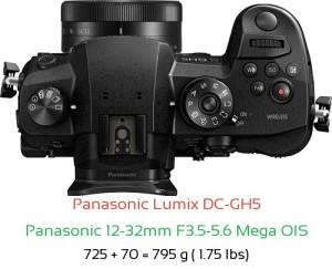 Panasonic GH5 with Panasonic 12-32mm F3.5-5.6 Mega OIS Lens Size