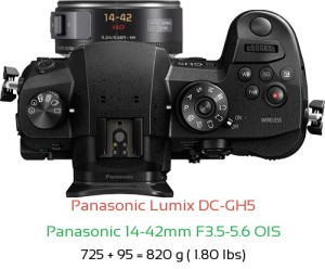 Panasonic GH5 with Panasonic 14-42mm F3.5-5.6 OIS Lens Size