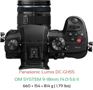 Panasonic GH5S with OM SYSTEM 9-18mm f4.0-5.6 II Lens Size