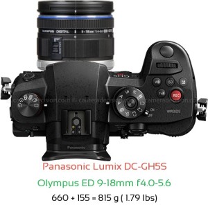 Panasonic GH5S with Olympus ED 9-18mm f4.0-5.6 Lens Size