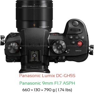 Panasonic GH5S with Panasonic 9mm F1.7 ASPH Lens Size