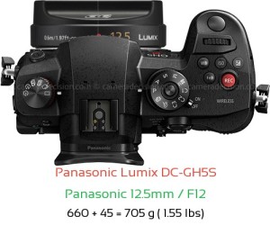 Panasonic GH5S with Panasonic 12.5mm / F12 Lens Size