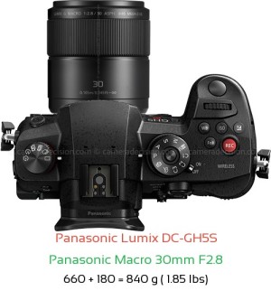 Panasonic GH5S with Panasonic Macro 30mm F2.8 Lens Size