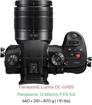 Panasonic GH5S with Panasonic 12-60mm F3.5-5.6 Lens Size
