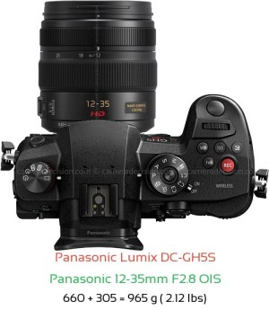 Panasonic GH5S with Panasonic 12-35mm F2.8 OIS Lens Size