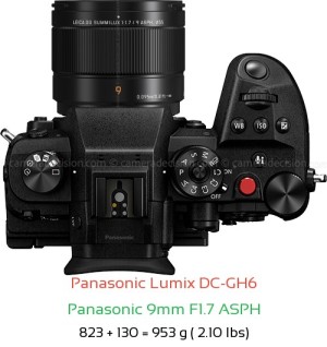 Panasonic GH6 with Panasonic 9mm F1.7 ASPH Lens Size