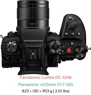 Panasonic GH6 with Panasonic 42.5mm F1.7 OIS Lens Size