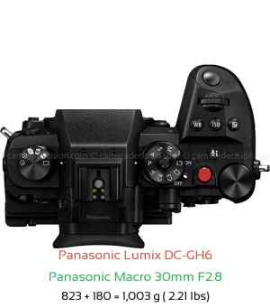 Panasonic GH6 with Panasonic Macro 30mm F2.8 Lens Size