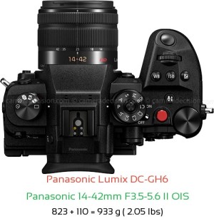 Panasonic GH6 with Panasonic 14-42mm F3.5-5.6 II OIS Lens Size