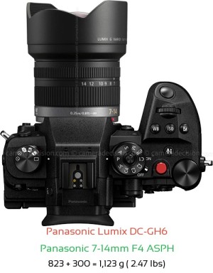 Panasonic GH6 with Panasonic 7-14mm F4 ASPH Lens Size
