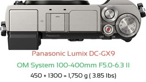 Panasonic GX9 with OM System 100-400mm F5.0-6.3 II Lens Size
