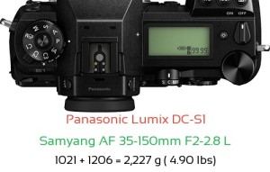 Panasonic S1 with Samyang AF 35-150mm F2-2.8 L Lens Size