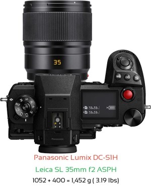 Panasonic S1H with Leica SL 35mm f2 ASPH Lens Size