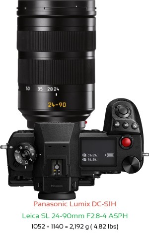 Panasonic S1H with Leica SL 24-90mm F2.8-4 ASPH Lens Size