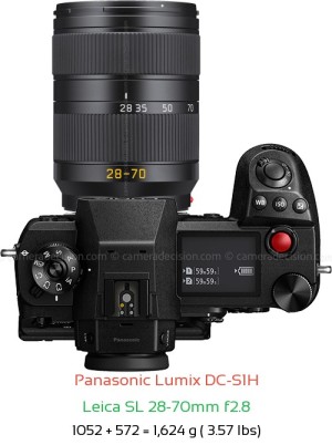 Panasonic S1H with Leica SL 28-70mm f2.8 Lens Size