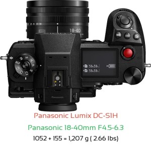 Panasonic S1H with Panasonic 18-40mm F4.5-6.3 Lens Size