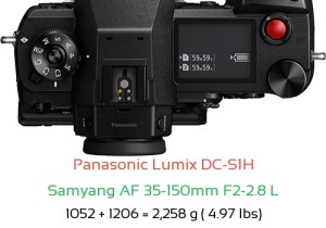 Panasonic S1H with Samyang AF 35-150mm F2-2.8 L Lens Size