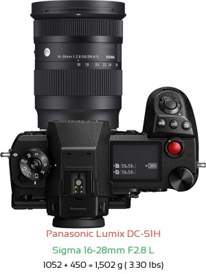 Panasonic S1H with Sigma 16-28mm F2.8 L Lens Size