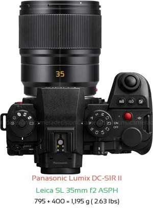 Panasonic S1R II with Leica SL 35mm f2 ASPH Lens Size