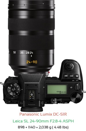Panasonic S1R with Leica SL 24-90mm F2.8-4 ASPH Lens Size